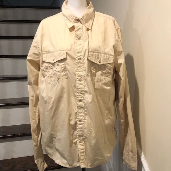 TRUE RELIGION Men’s Beige Buddha Western Button Down Shirt Size 3XL NWT - Picture 7 of 15
